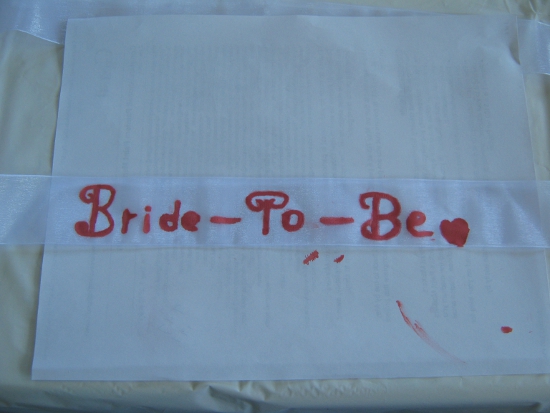 Making a Bride-To-Be Sash