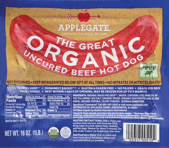 The Great Organic Beef Hot Dog