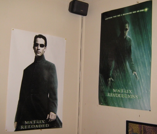Matrix posters in the living room