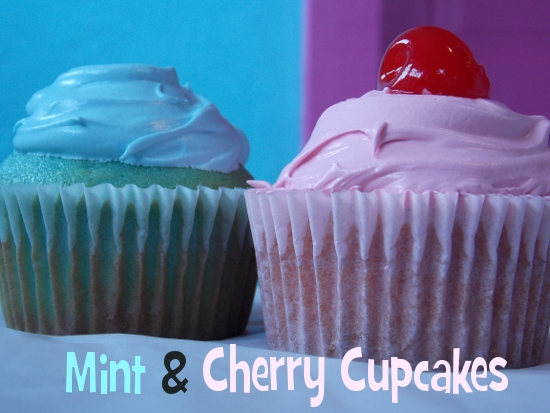 Mint & Cherry Cupcakes With #CoolWhipFrosting #Cbias