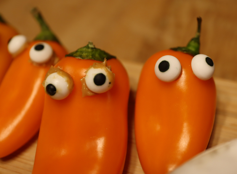 Sweet Peppers With Candy Eyes
