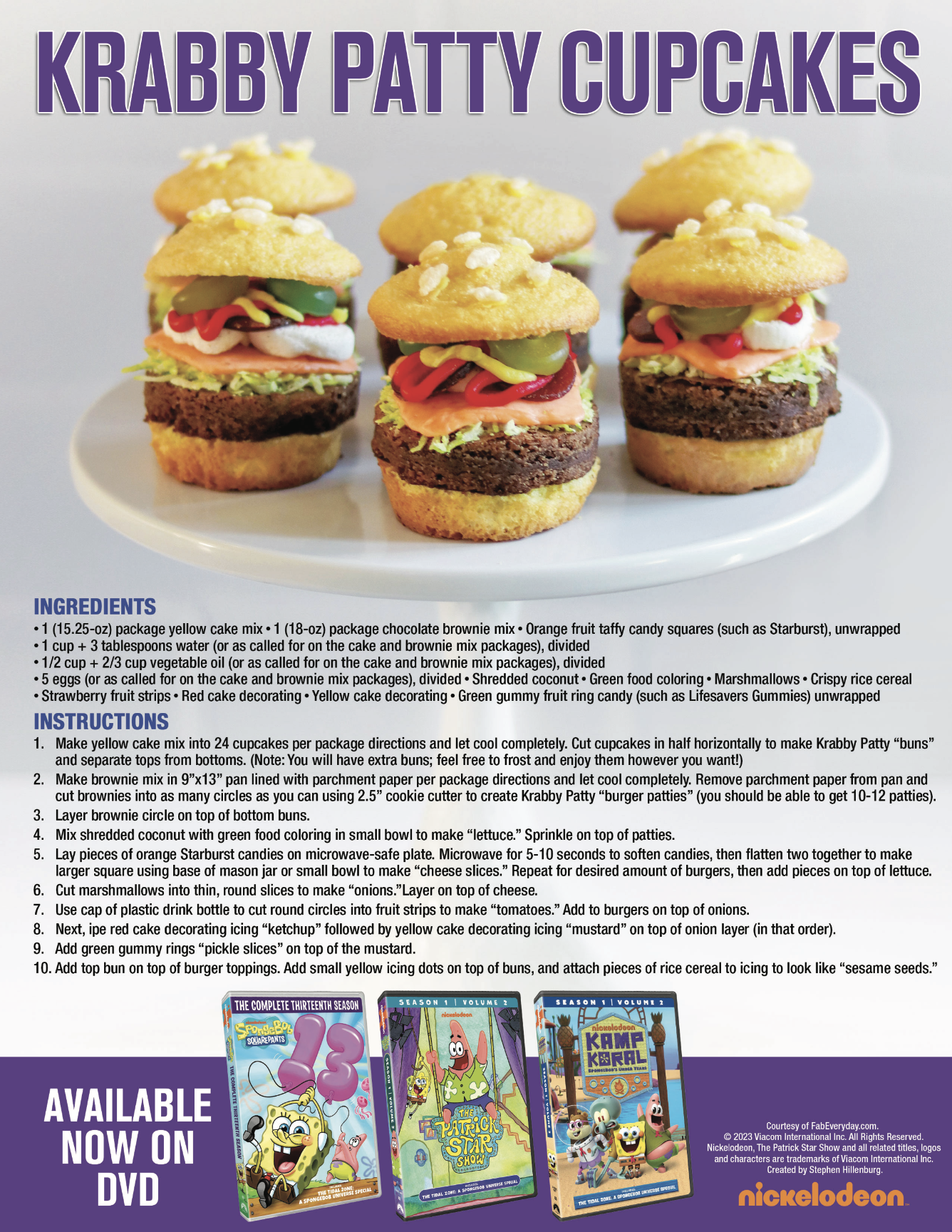 Krabby Patty Cupcakes Recipe